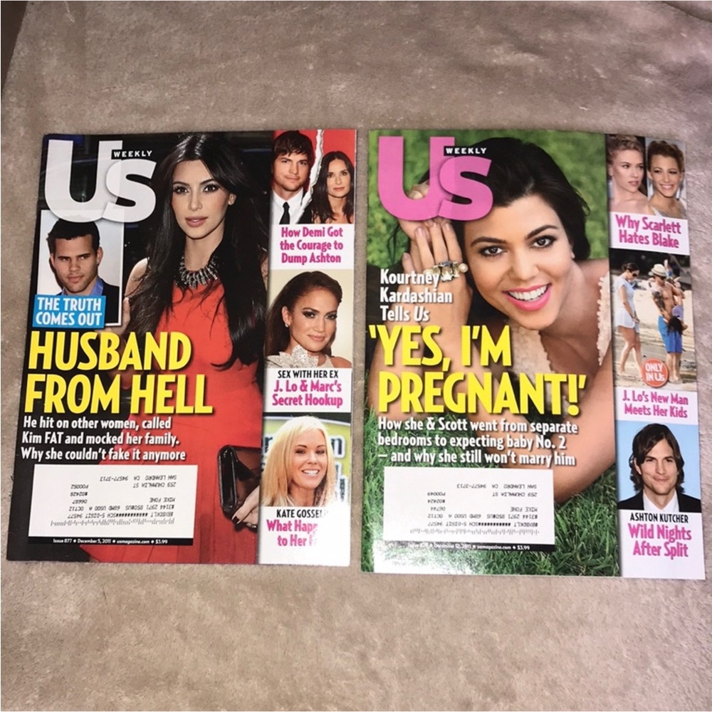 US Weekly Magazines bundle of two December 2011 issues